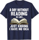 Funny Reading Art Women Reading Book Lover Bookworm T-Shirt - T-Shirt | Navy