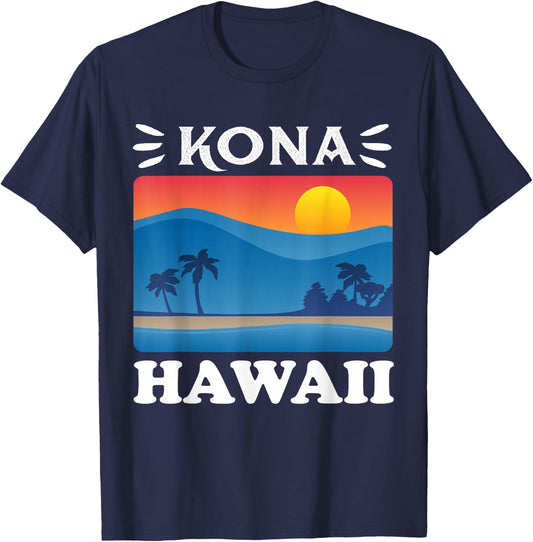 Islands Vintage Souvenir Kona Hawaii T-Shirt - T-Shirt | Navy