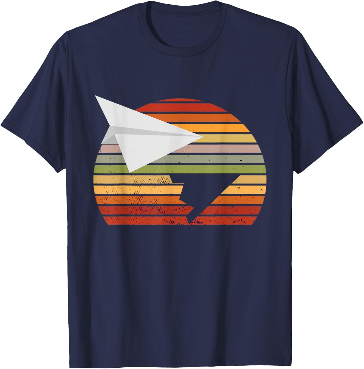 Retro Vintage Paper Airplane Aircraft Paper Plane Aviation T-Shirt - T-Shirt | Navy