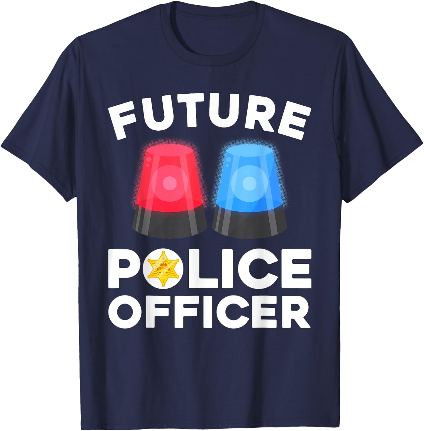 Funny Future Police Officer Design For Kids Boys Girls Cops T-Shirt - T-Shirt | Navy
