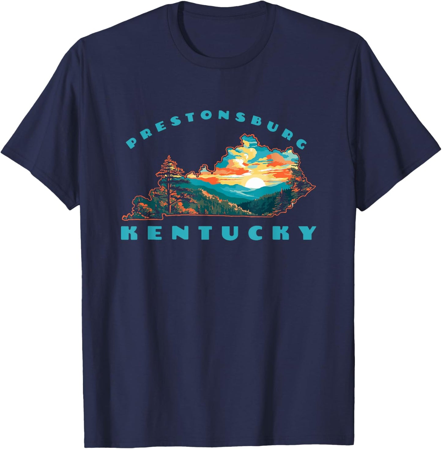 Prestonsburg Kentucky Commonwealth Outdoor Nature Mountains T-Shirt - T-Shirt | Navy