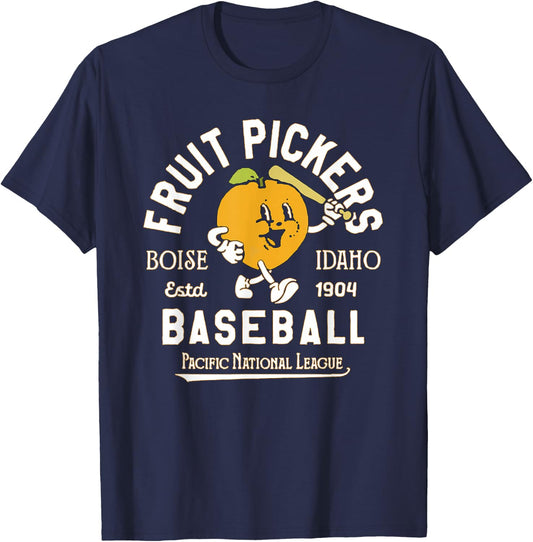 Vintage Boise Fruit Pickers Defunct Baseball Team Tribute T-Shirt - T-Shirt | Navy