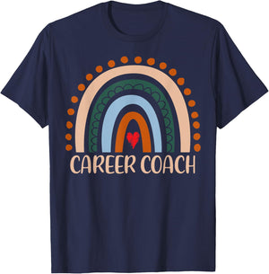 Career Coach Rainbow Appreciation Day Hello Back To School T-Shirt - T-Shirt | Navy