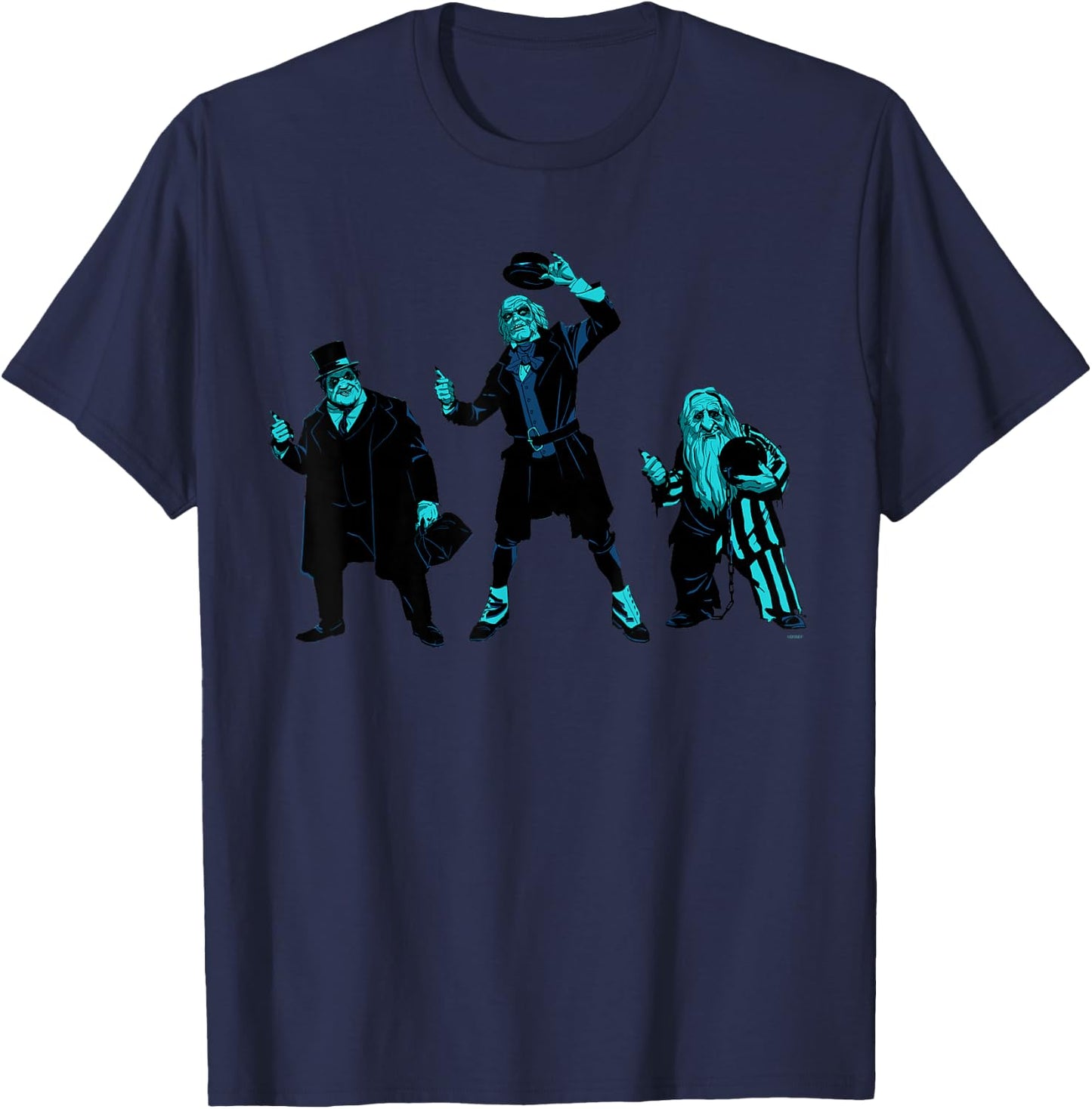 Disney Haunted Mansion Movie Hitchhiking Ghosts Trio T-Shirt - T-Shirt | Navy