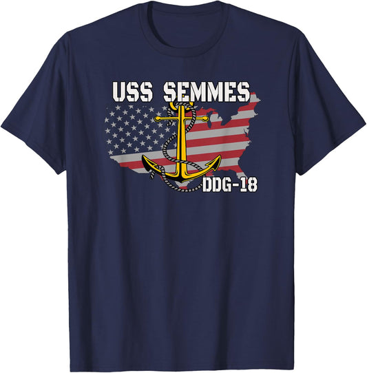 USS Semmes DDG-18 Destroyer Veterans Day Father Grandpa Dad T-Shirt - T-Shirt | Navy