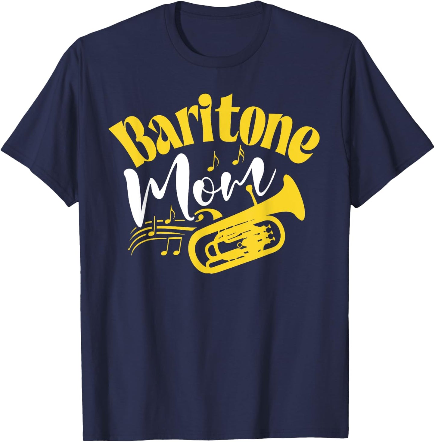 Baritone Mom Marching Band Mother Mama Player T-Shirt - T-Shirt | Navy