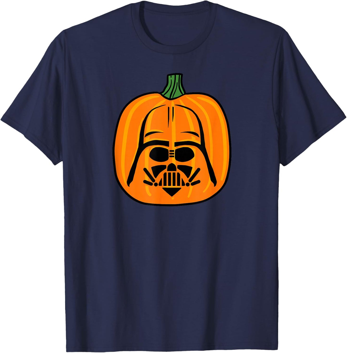 Amazon Essentials Star Wars Darth Vader Halloween Pumpkin Jack O'Lantern T-Shirt - T-Shirt | Navy