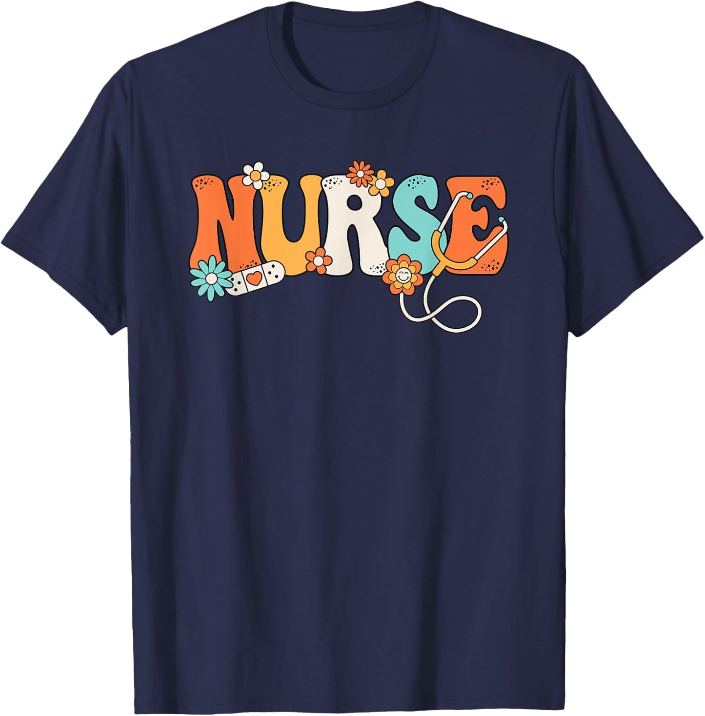 Groovy Nurse Love Nursing Women T-Shirt - T-Shirt | Navy