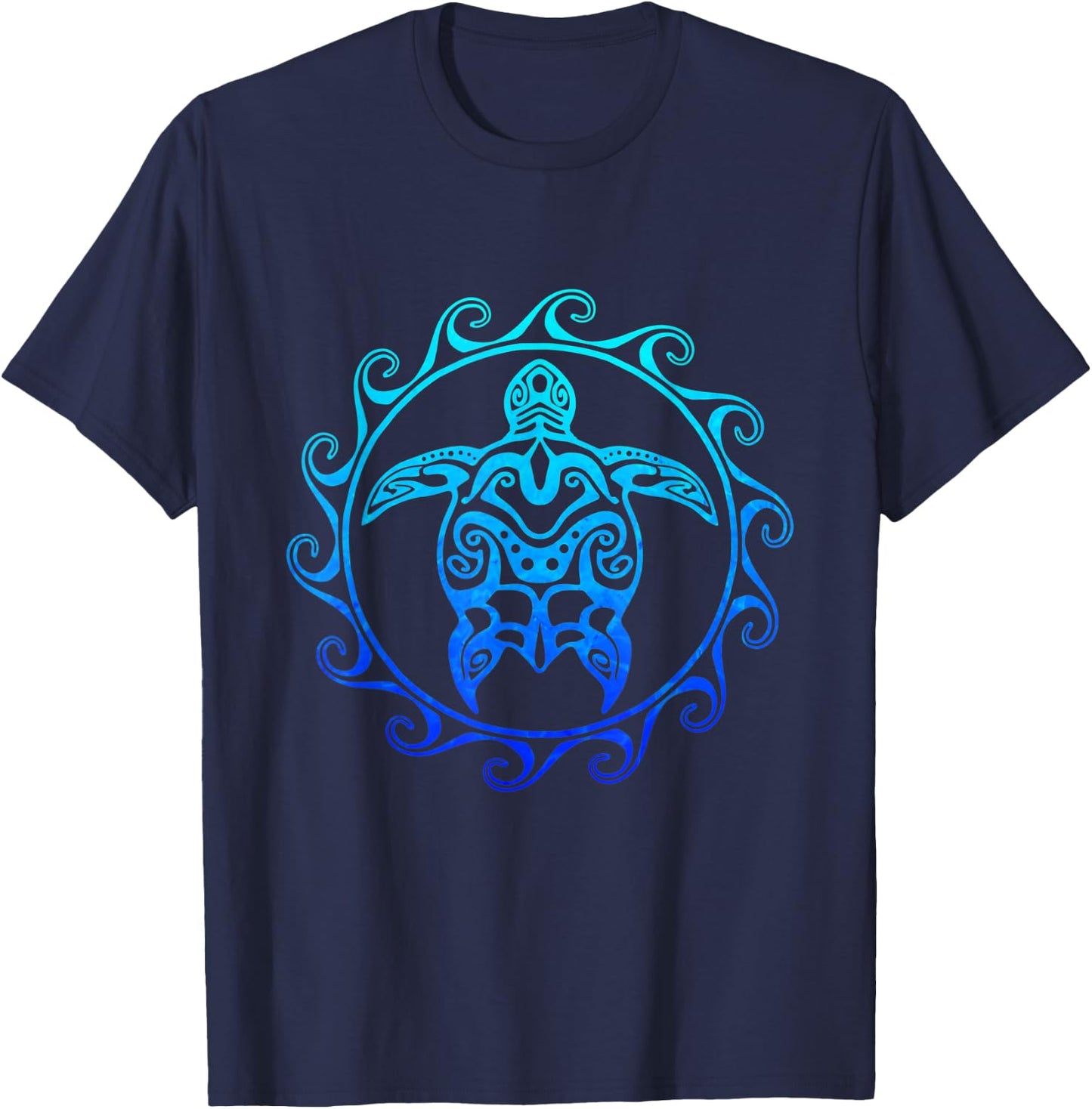 Tribal Maori Polynesian Sea Turtle Tattoo Style T-Shirt - T-Shirt | Navy