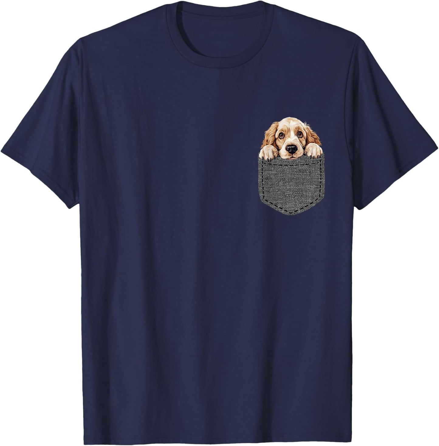 Dog in Pocket Cocker Spaniel T-Shirt - T-Shirt | Navy