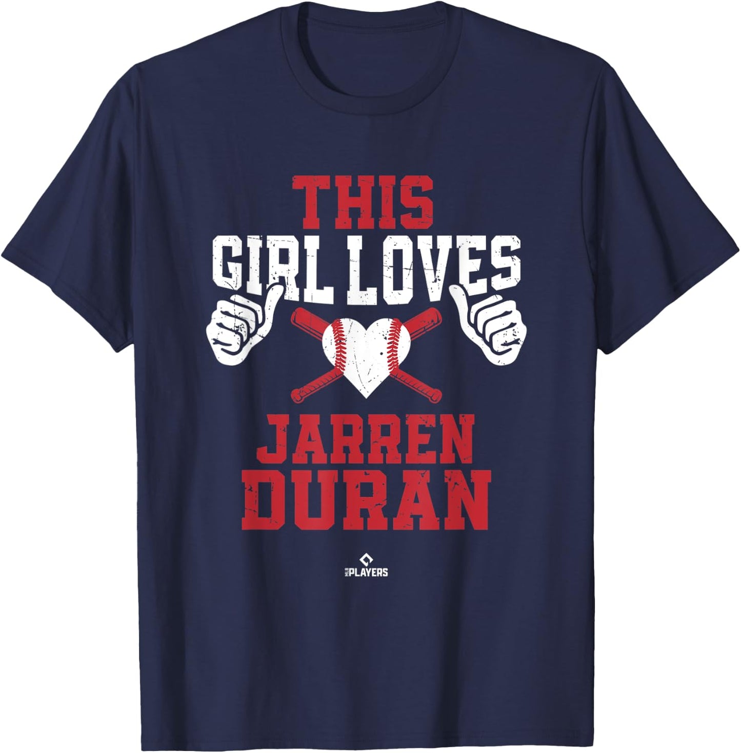 This Girl Loves Jarren Duran Jarren Duran Boston MLBPA T-Shirt - T-Shirt | Navy