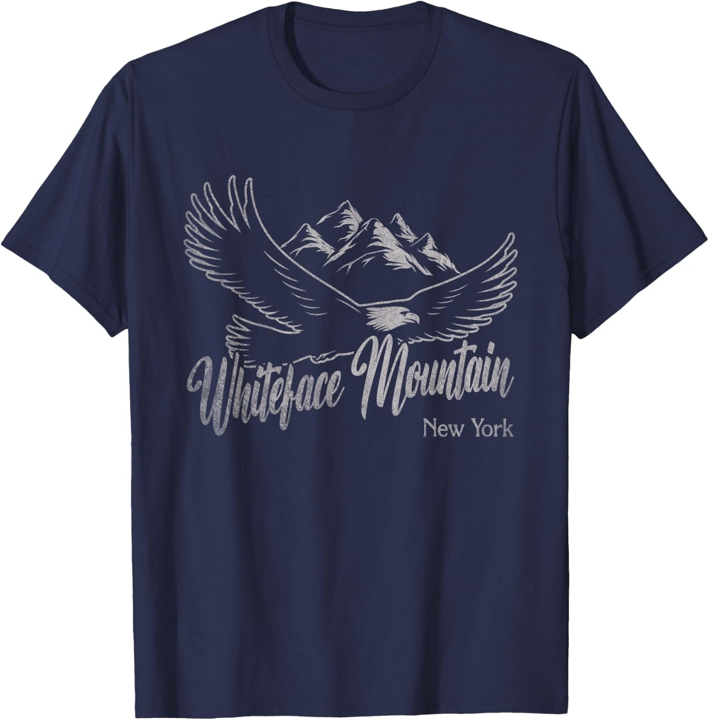 Vintage Whiteface Mountain New York Mountains Eagle T-Shirt - T-Shirt | Navy