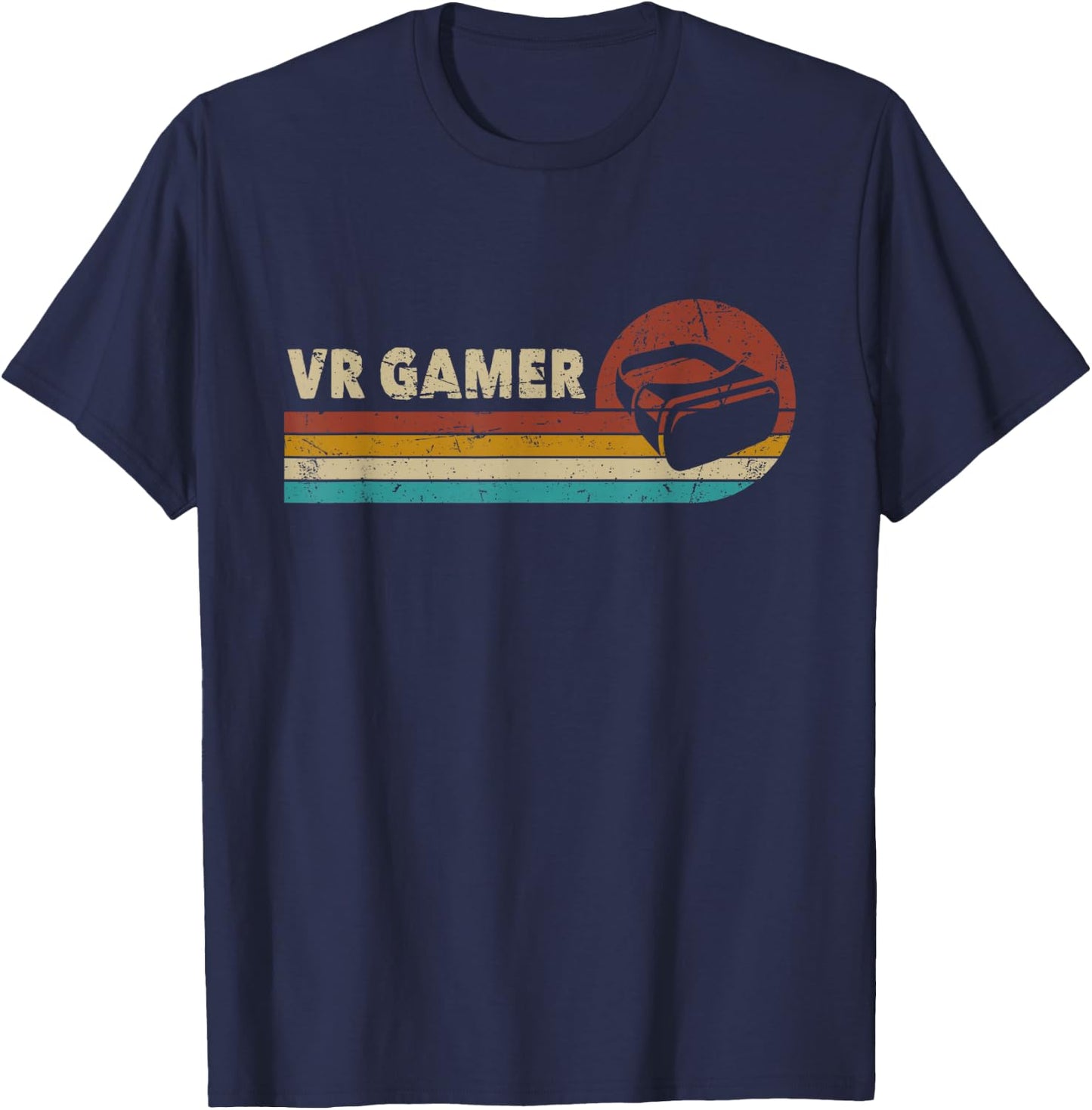 VR Gamer Vintage Video Games for Boys Men Funny Retro Gaming T-Shirt - T-Shirt | Navy