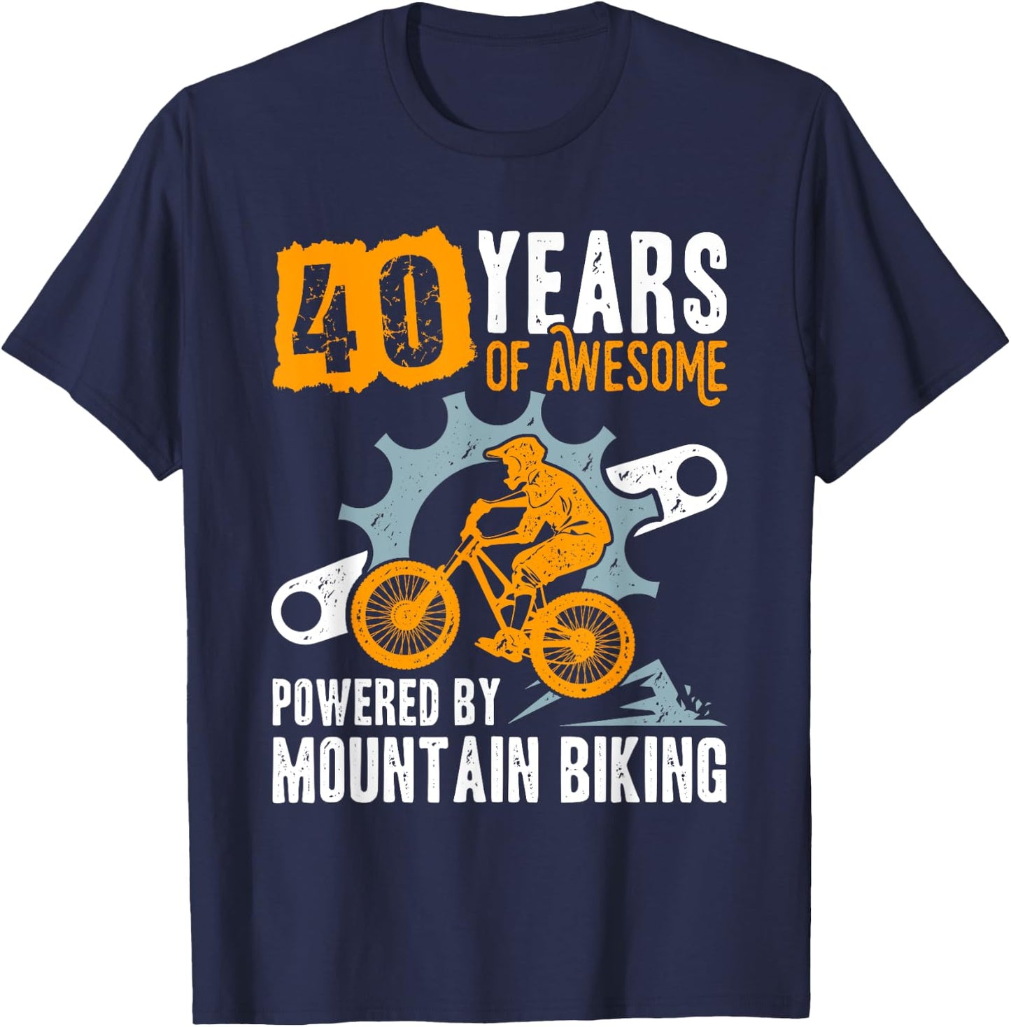 40th Birthday 40 Years of Awesome Mountain Biking MTB 1983 T-Shirt - T-Shirt | Navy
