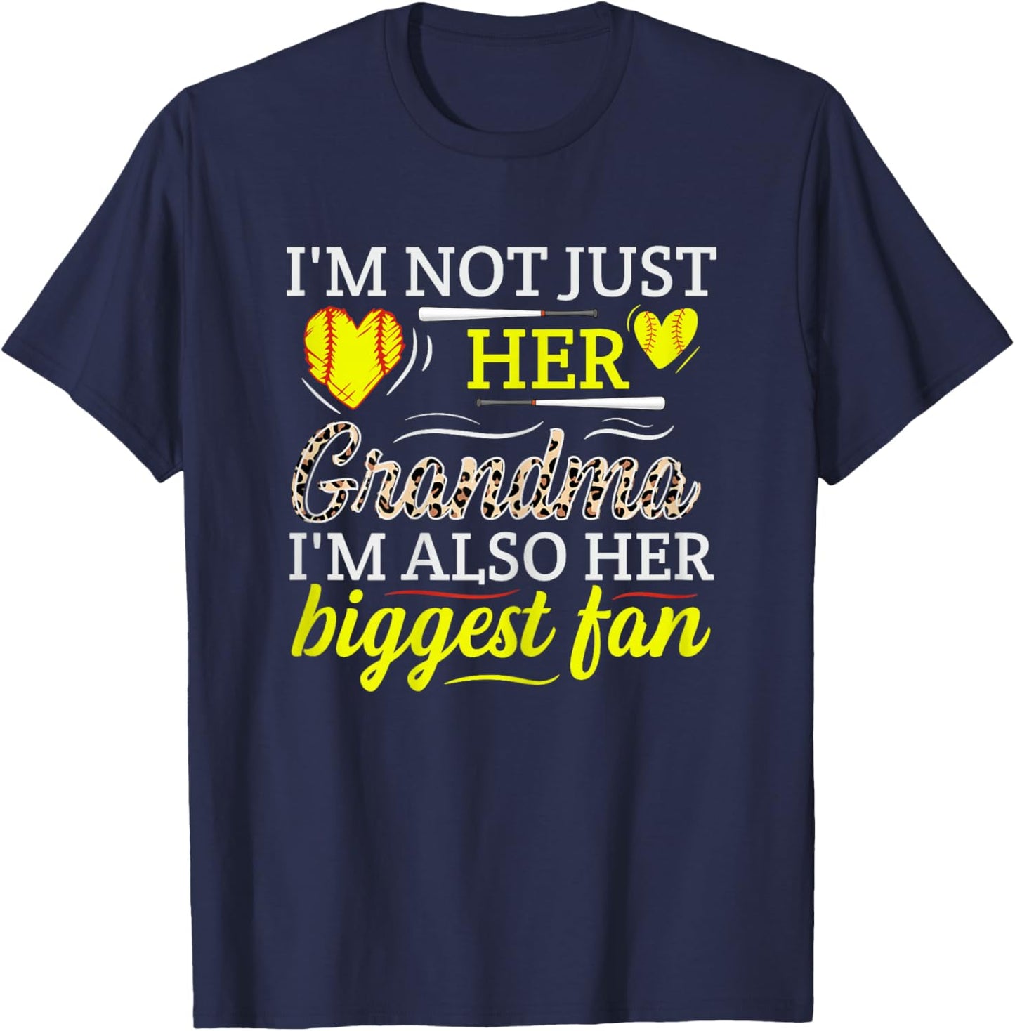 Softball Sport Family Support Design for a Softball Grandma T-Shirt - T-Shirt | Navy