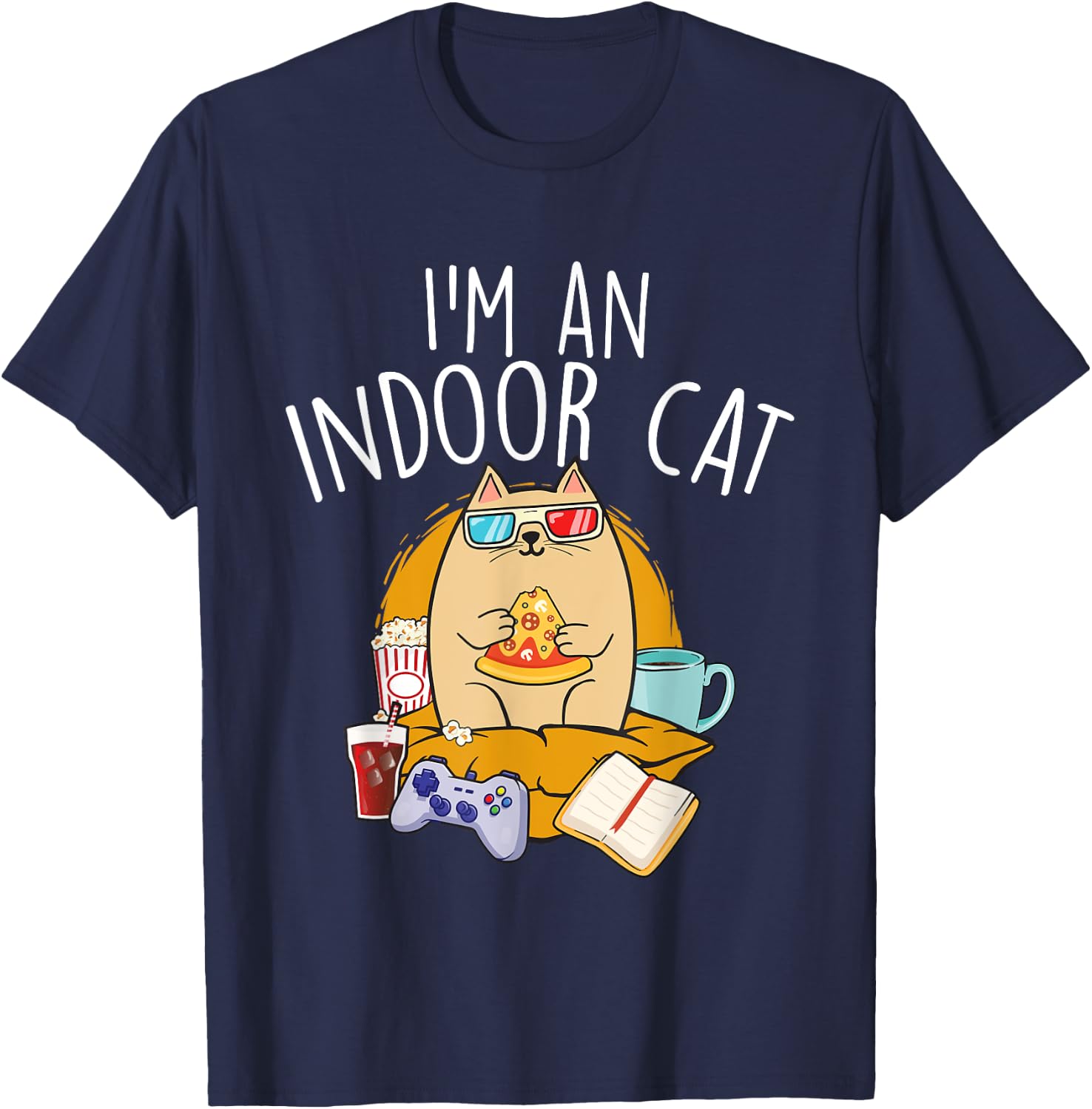 I'm An Indoor Cat - Cat Lover Kitten Kitty Owner Women Girls Kids T-Shirt - T-Shirt | Navy