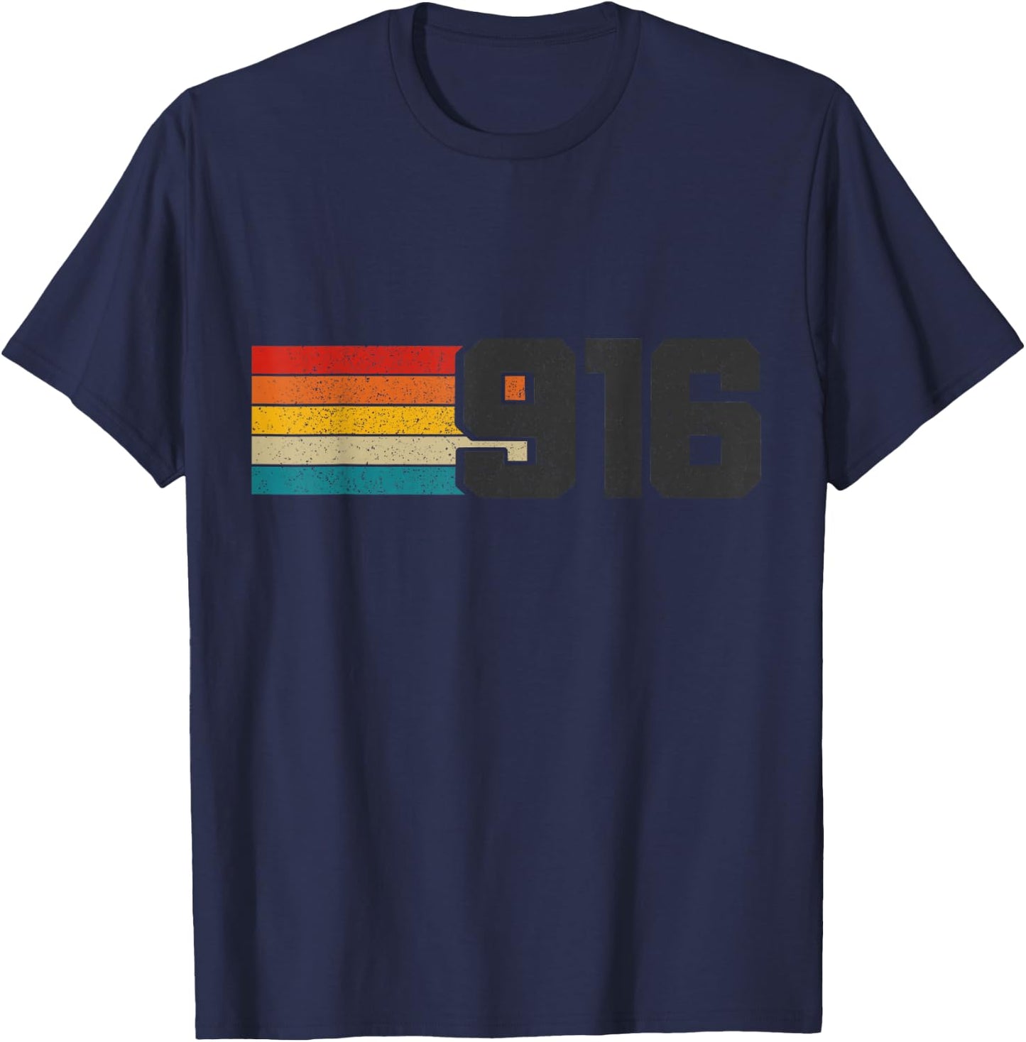 Sacramento California 916 Area Code Pride Vintage T-Shirt - T-Shirt | Navy
