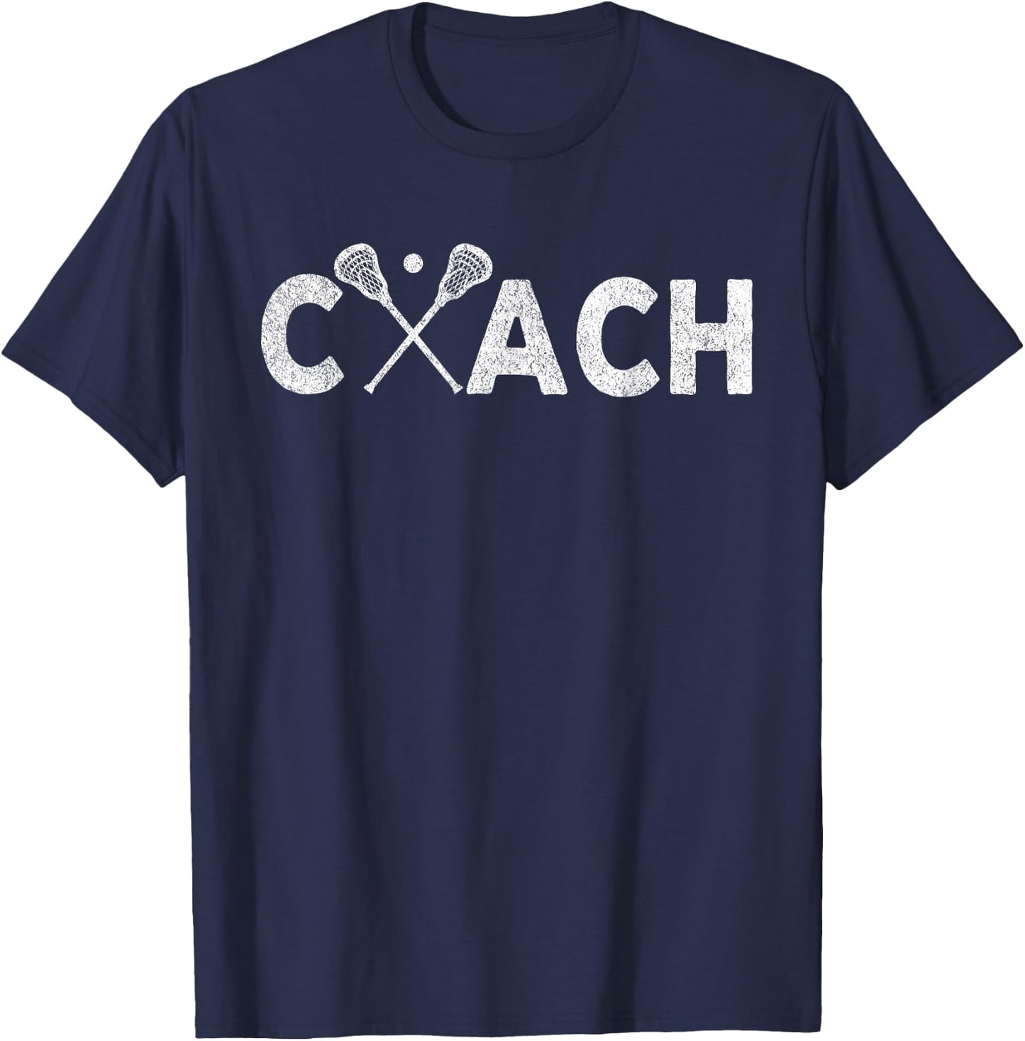 Vintage Lacrosse Coach Lacrosse Team Coach Retro T-Shirt - T-Shirt | Navy