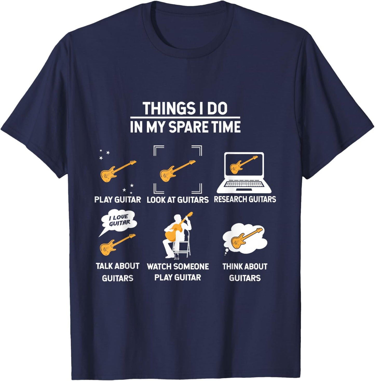 epiphone Guitar Guitar Things i do in My Spare time T-Shirt - T-Shirt | Navy