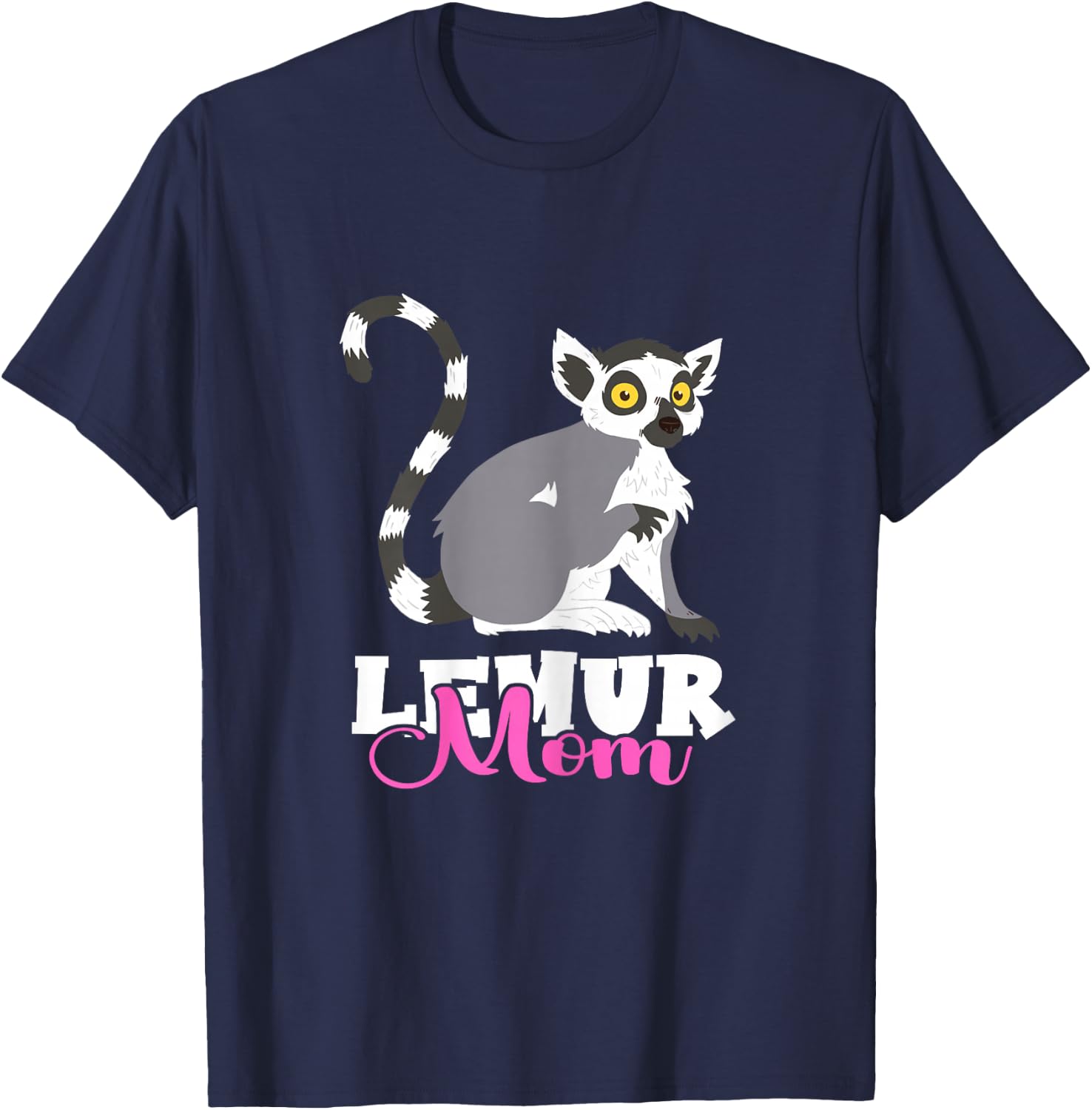 Cute Lemur Monkey Funny Lemur Lover Madagascar Lemur Mom T-Shirt - T-Shirt | Navy
