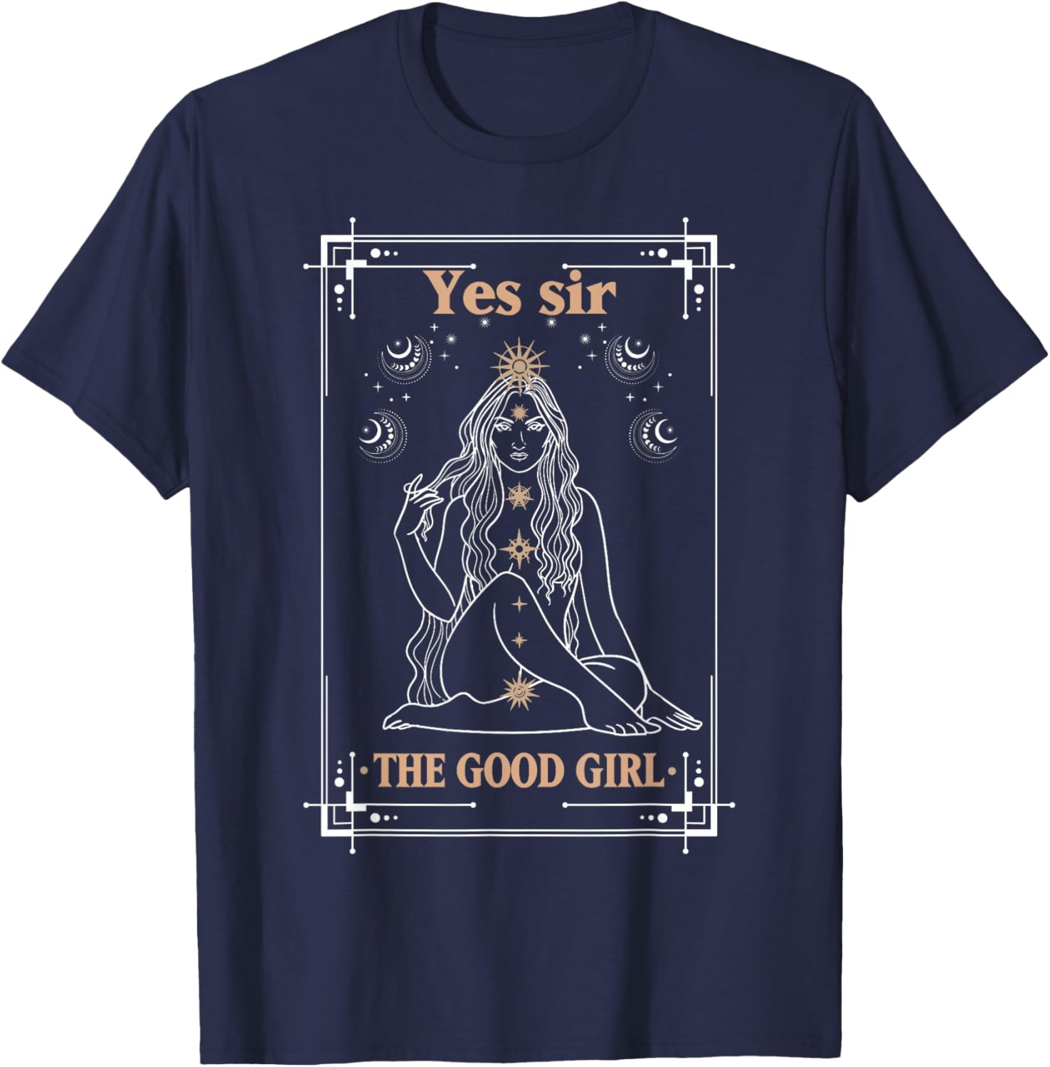 Yes Sir The Good-Girl, The Good-Girl Tarot Card, Smut Book T-Shirt - T-Shirt | Navy