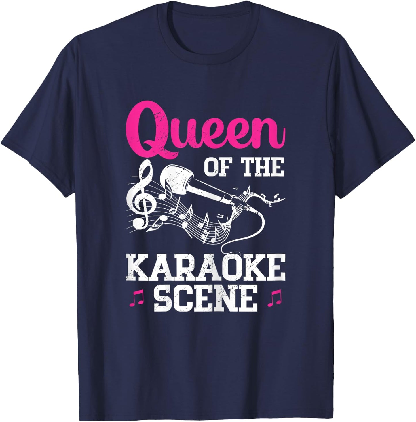 Funny Karaoke Queen T-Shirt - T-Shirt | Navy