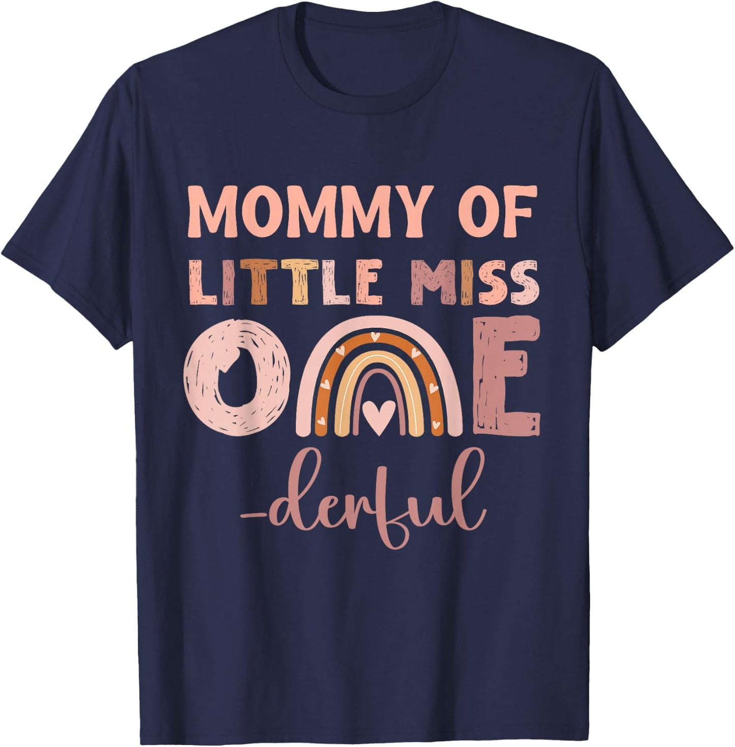 Boho Mommy of Miss Onederful 1st Birthday Girl Cute Small T-Shirt - T-Shirt | Navy