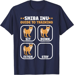 Funny shiba inu guide to training dog owner french Women Girls Kids T-Shirt - T-Shirt | Navy