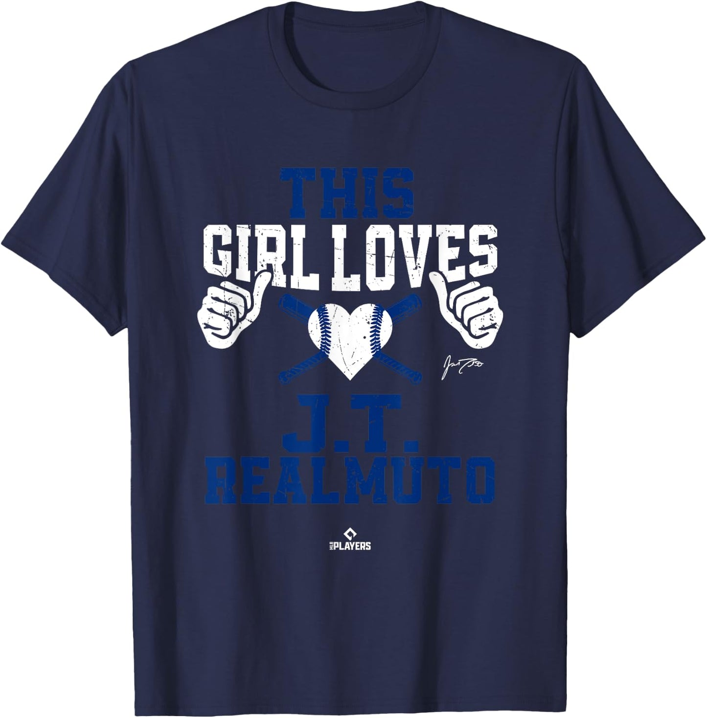 This Girl Loves JT Realmuto JT Realmuto Philadelphia MLBPA T-Shirt - T-Shirt | Navy