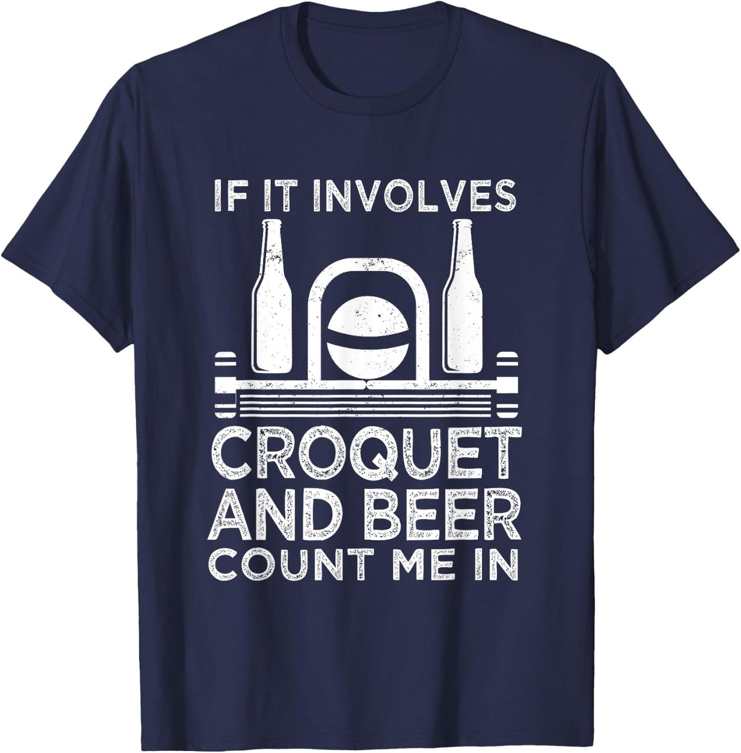 Funny Croquet Player T-Shirt - T-Shirt | Navy