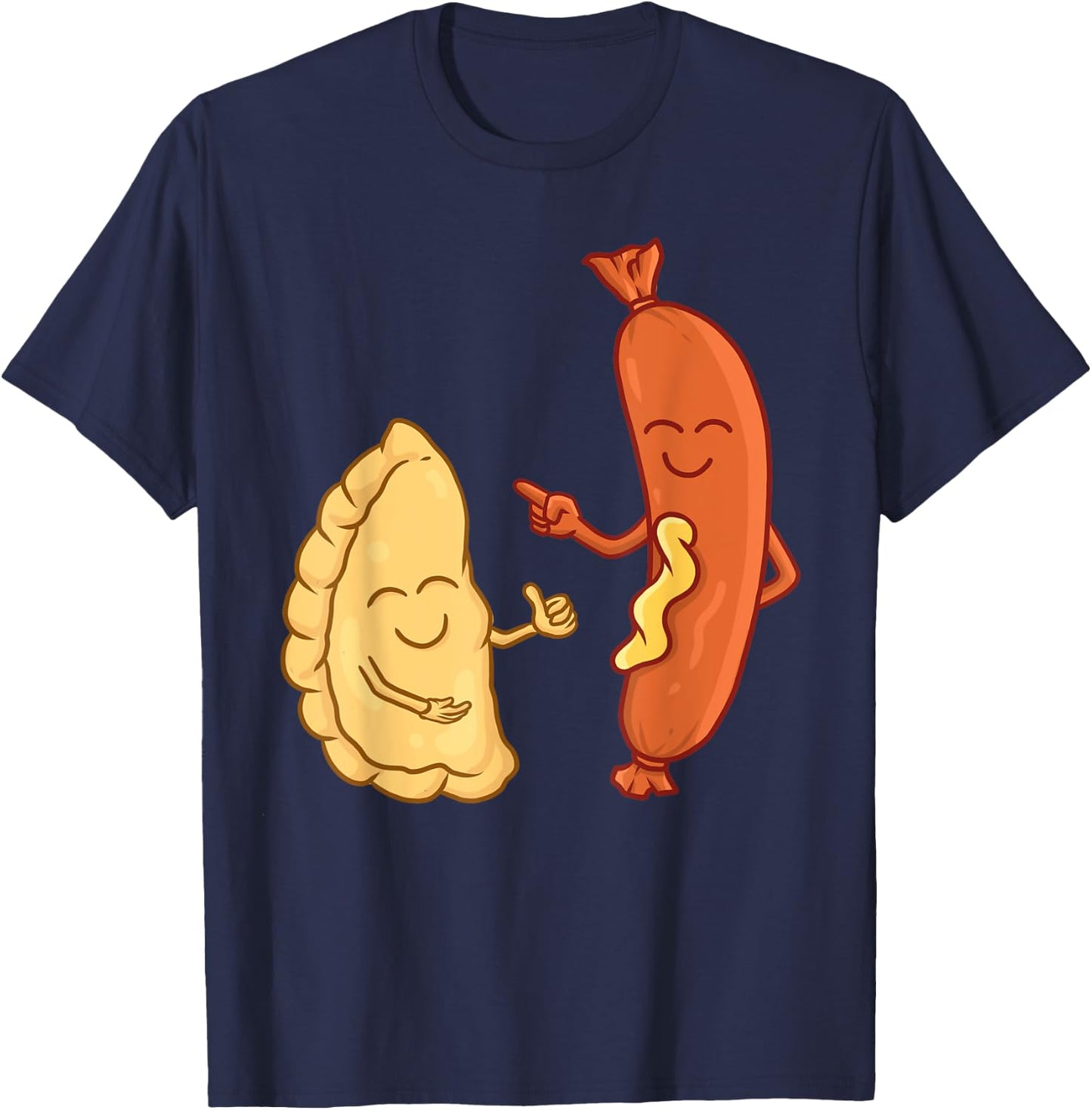 Cute Pierogi Kielbasa Art Women Sausage Polish Food T-Shirt - T-Shirt | Navy