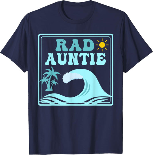 Rad Auntie The Big One 1st Birthday Surf Family Matching T-Shirt - T-Shirt | Navy