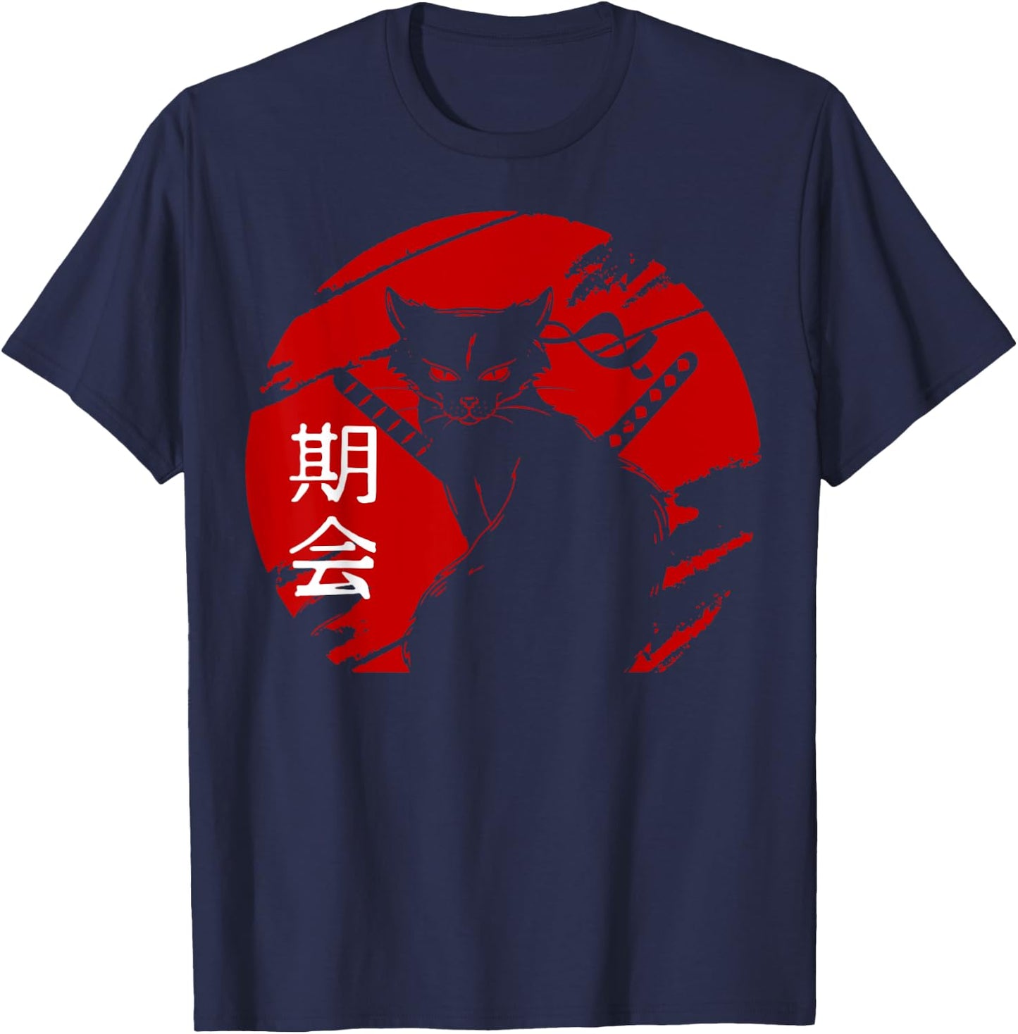 Kawaii Cat Japanese Anime Gifts For Cat Dad Men Women Kids T-Shirt - T-Shirt | Navy