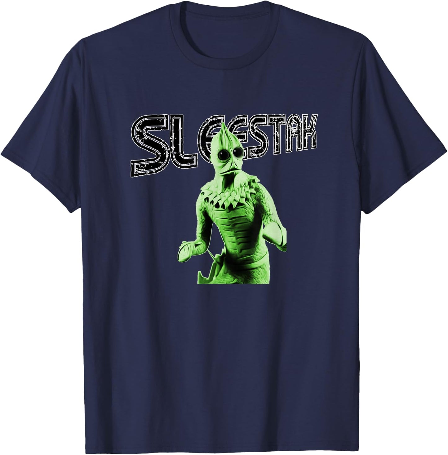 Retro Sleestak reptilian alien graphic T-Shirt - T-Shirt | Navy