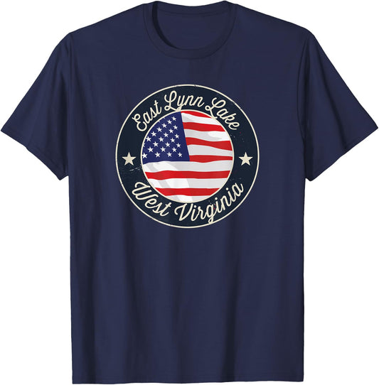 East Lynn Lake - Patriotic West Virginia Souvenir T-Shirt - T-Shirt | Navy