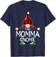 Gnomes Family Christmas Red plaid Pajama Shirt, MOMMA Gnome T-Shirt - T-Shirt | Navy