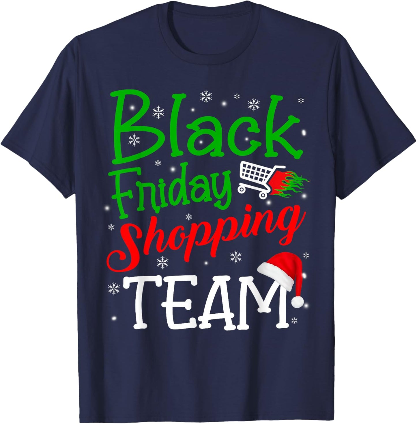 Friday Shopping Team Christmas Black Shopping Family Group T-Shirt - T-Shirt | Navy