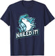 Funny Hammerhead Sharks Boys Dad Joke NAILED IT Shark T-Shirt - T-Shirt | Navy