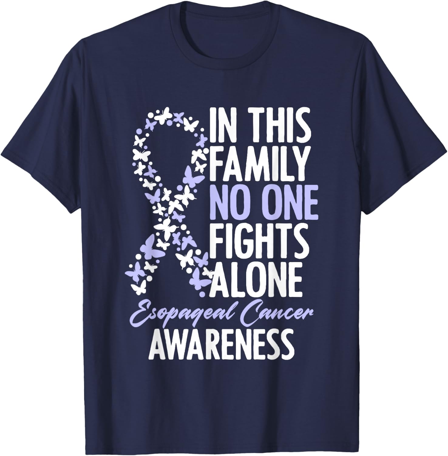 Esophageal Cancer Awareness Ribbon Family Matching T-Shirt - T-Shirt | Navy