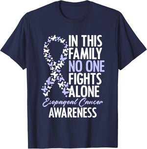 Esophageal Cancer Awareness Ribbon Family Matching T-Shirt - T-Shirt | Navy