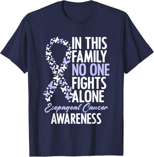 Esophageal Cancer Awareness Ribbon Family Matching T-Shirt - T-Shirt | Navy