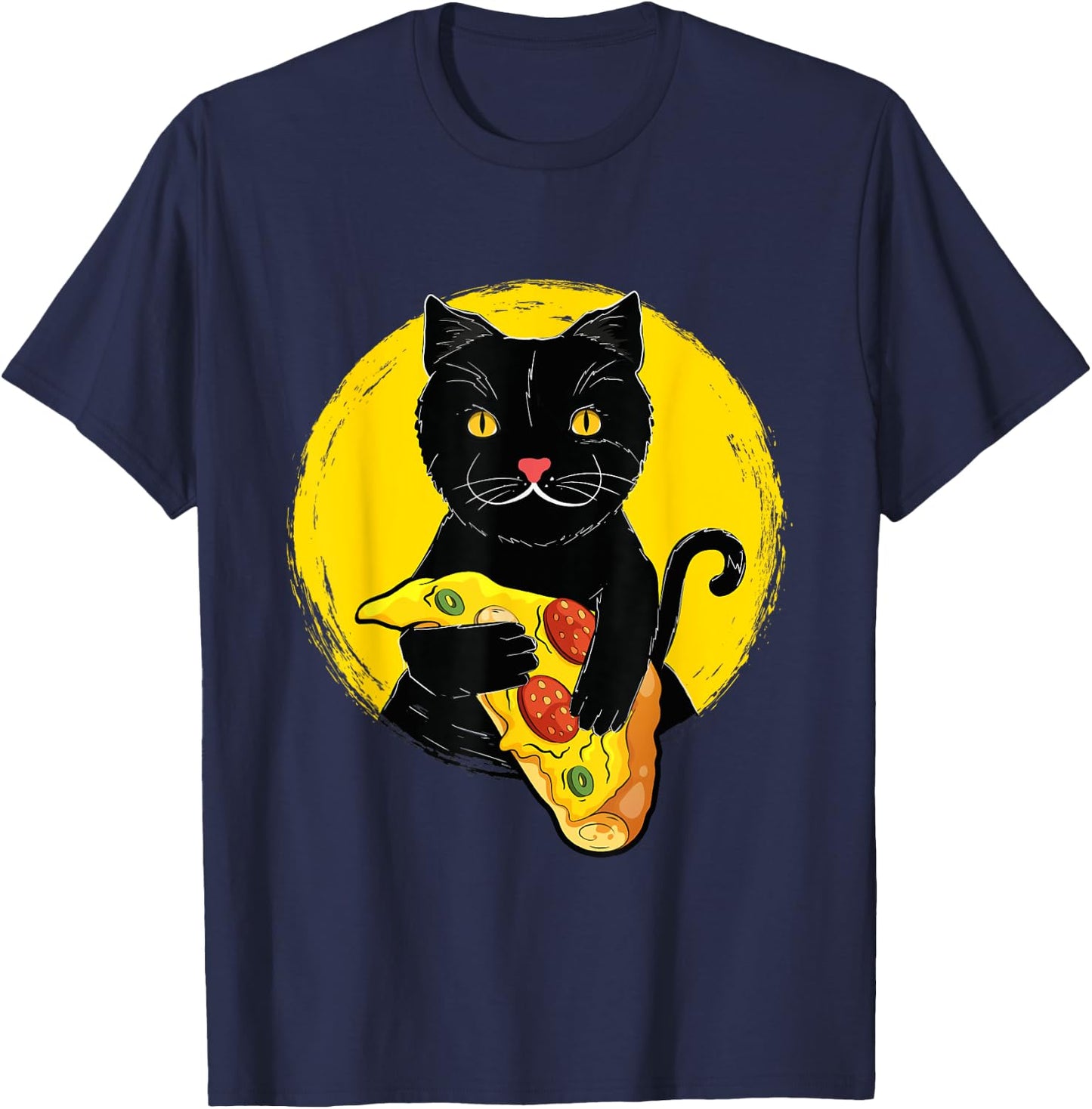 Kitty And Pepperoni Pizza - Cat Lover Pet Owner Veterinarian T-Shirt - T-Shirt | Navy