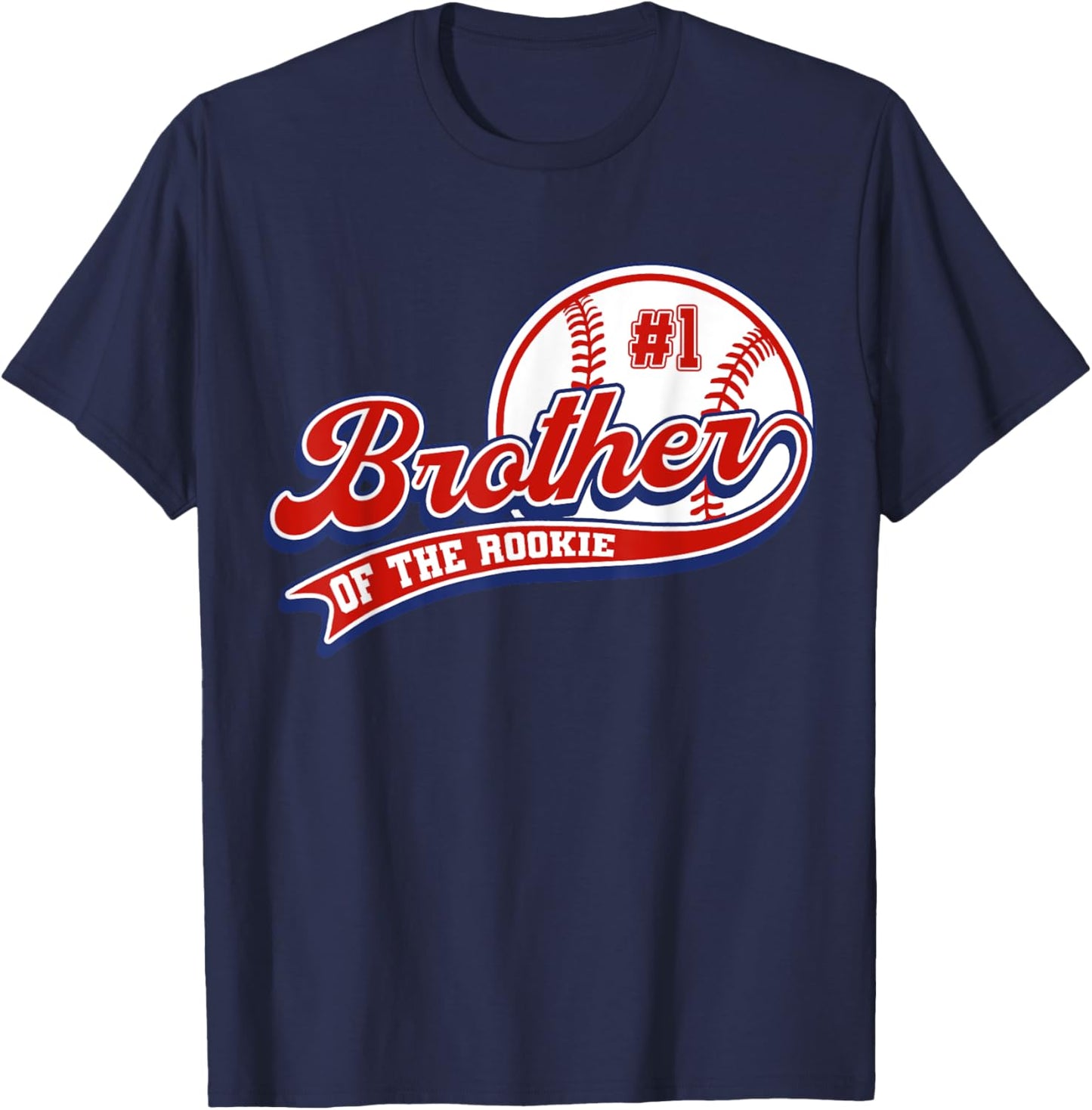 Brother of Rookie of Year 1st Birthday Baseball Sport Fan T-Shirt - T-Shirt | Navy
