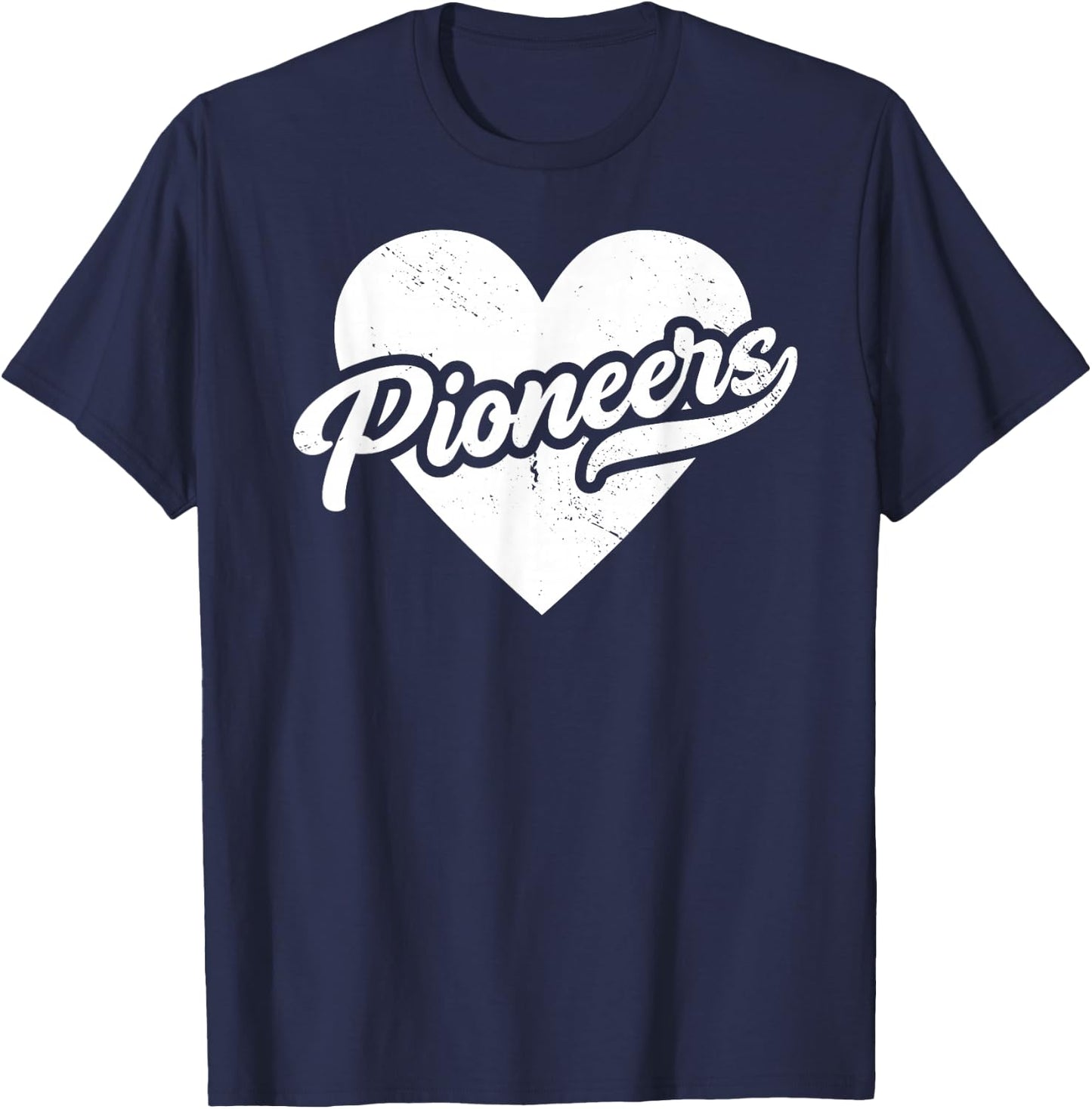 Vintage Pioneers School Spirit Go Pioneers Pride Love T-Shirt - T-Shirt | Navy
