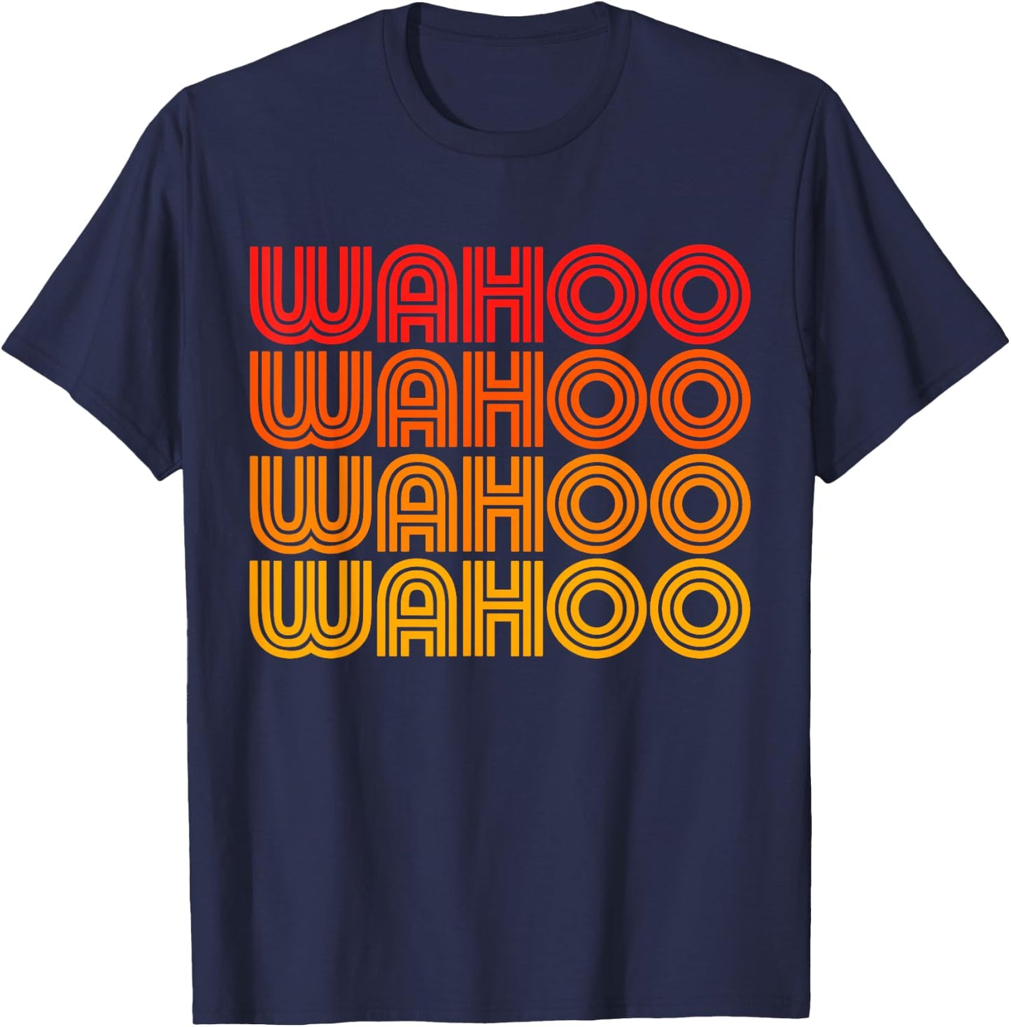 Wahoo Funny Retro Vintage Sunset Goofy Silly Weird Word T-Shirt - T-Shirt | Navy