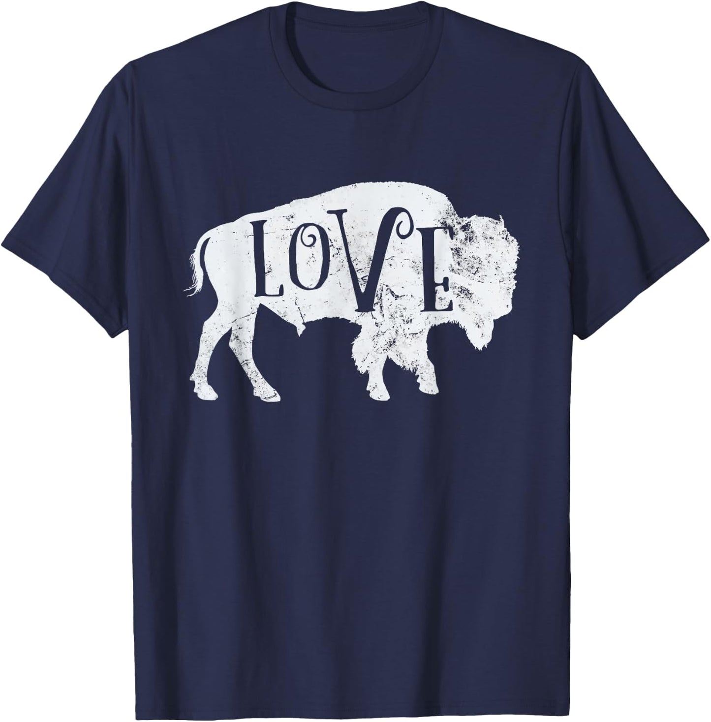 Love American Bison Buffalo Lover Wildlife Outdoor T-Shirt - T-Shirt | Navy