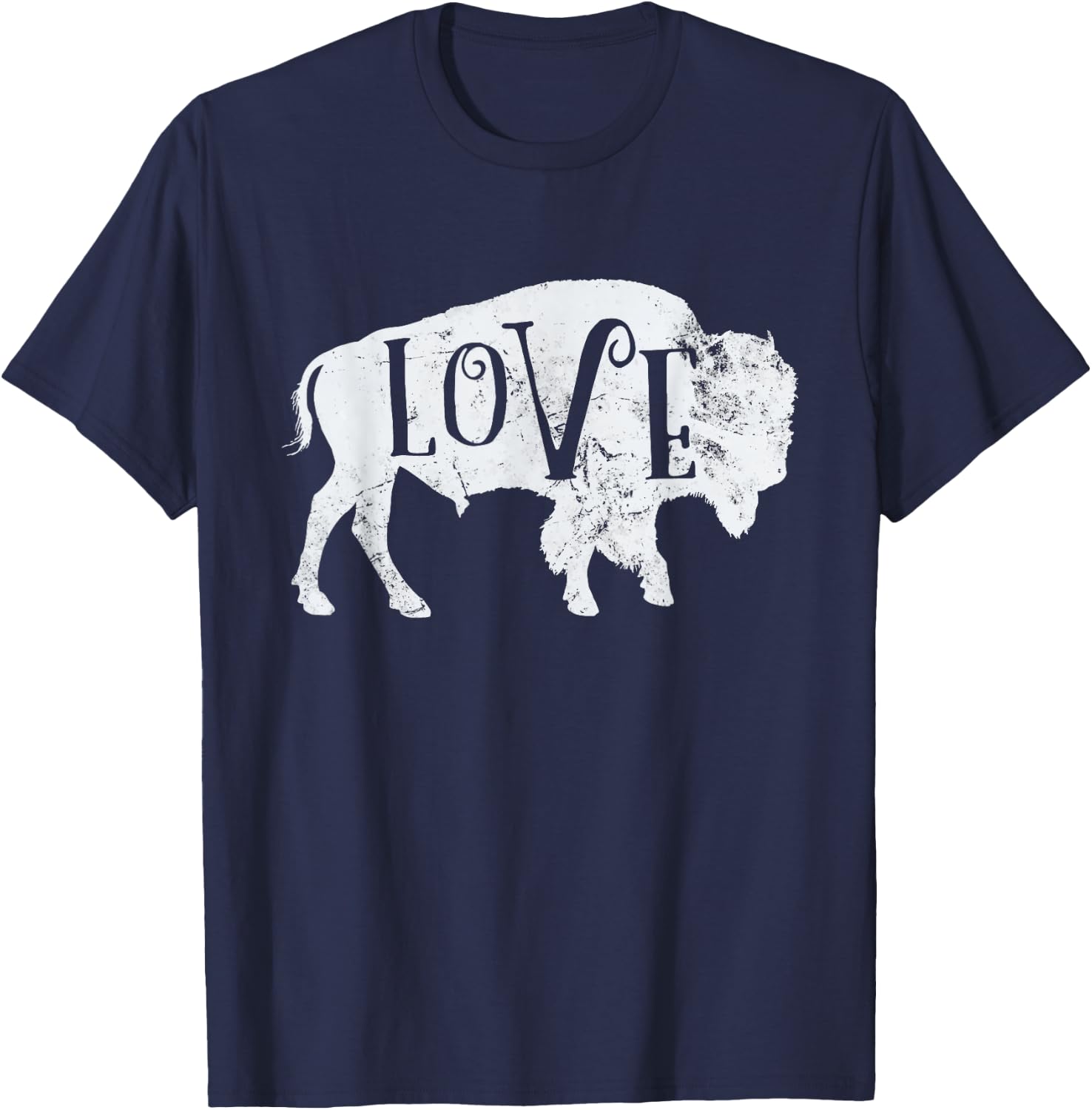 Love American Bison Buffalo Lover Wildlife Outdoor T-Shirt - T-Shirt | Navy