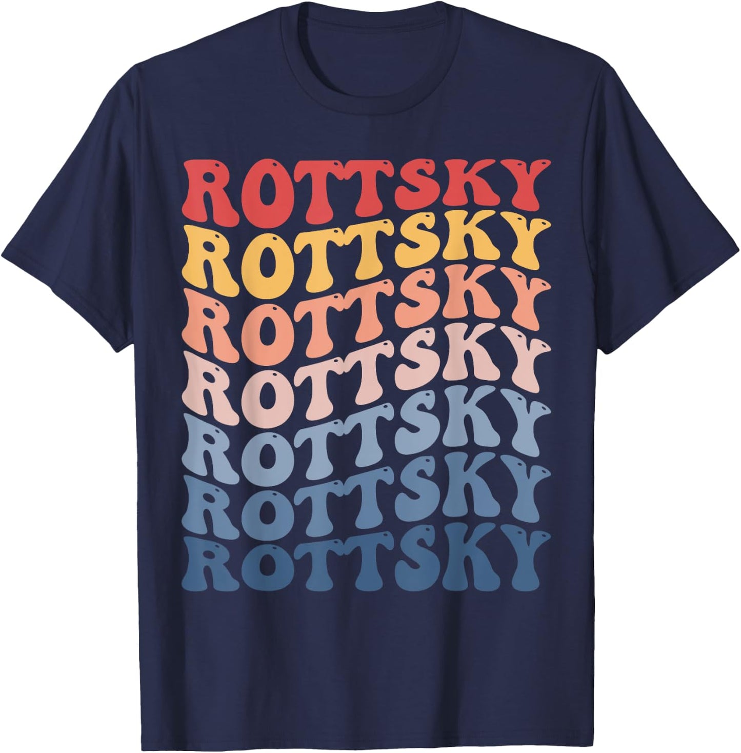 Rottsky Groovy Retro T-Shirt - T-Shirt | Navy
