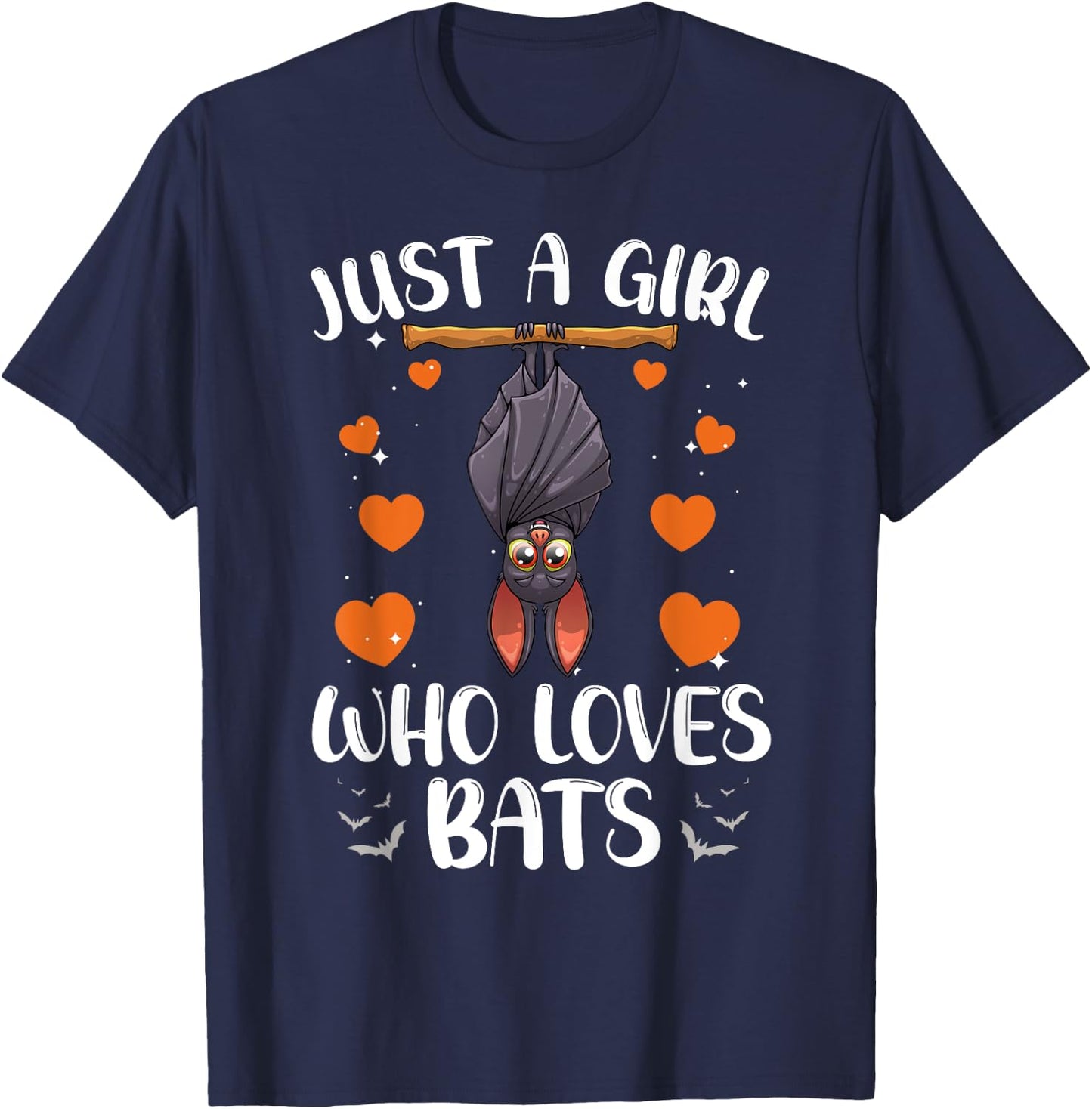 Cool Bat Girls Fruit Bat Lovers Animal Halloween T-Shirt - T-Shirt | Navy