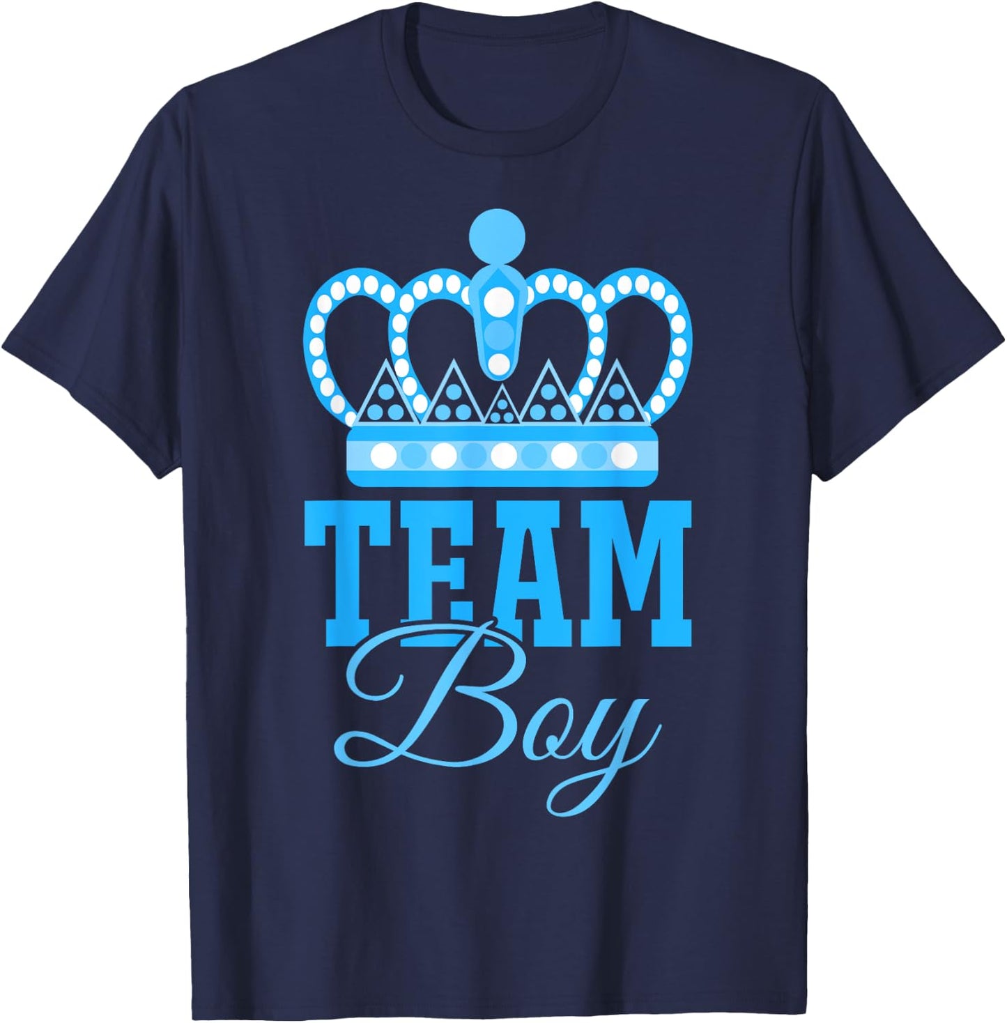 Team Boy Team Girl Blue Gender Reveal Party Matching Family T-Shirt - T-Shirt | Navy